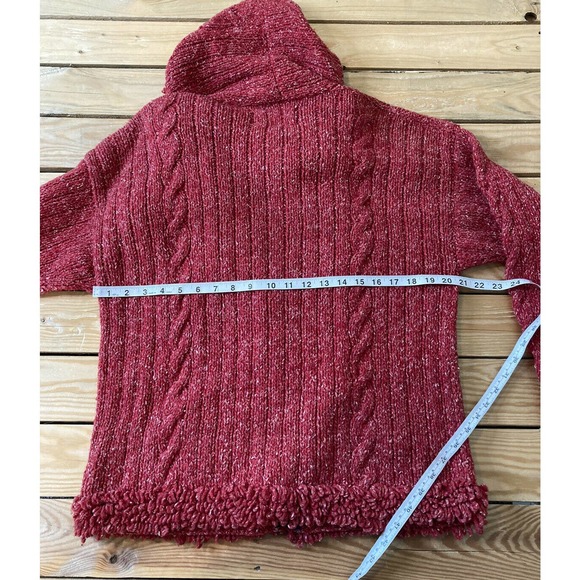 ARTESANIANS Full Zip Hooded Pom Pom Sweater M - Picture 6 of 7